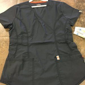 Code Happy Mock Wrap Top